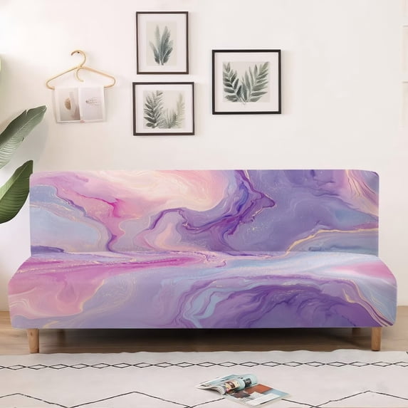 SCRAWLGOD Marble Print Sofa Slipcover Without Armrest for Dogs Non Slip Stretch Sofa Cover Washable Anti Wrinkle Couch Cover