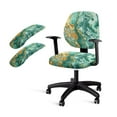 thumbnail image 1 of SCRAWLGOD Marble Print Teal Anti-Dust Computer Chair Cover with Arm Rest Slipcovers 4 PCS Washable Soft Desk Chair Seat Covers Easy to Remove Boss Chair Protector, 1 of 7