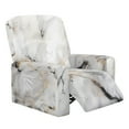 thumbnail image 1 of SCRAWLGOD Marble Print White Recliner Chair Covers 4-Pieces, Stretch Recliner Cover for Living Room Recliner, Washable Reclining Chair Cover Soft Furniture Protector for Pets, 1 of 7