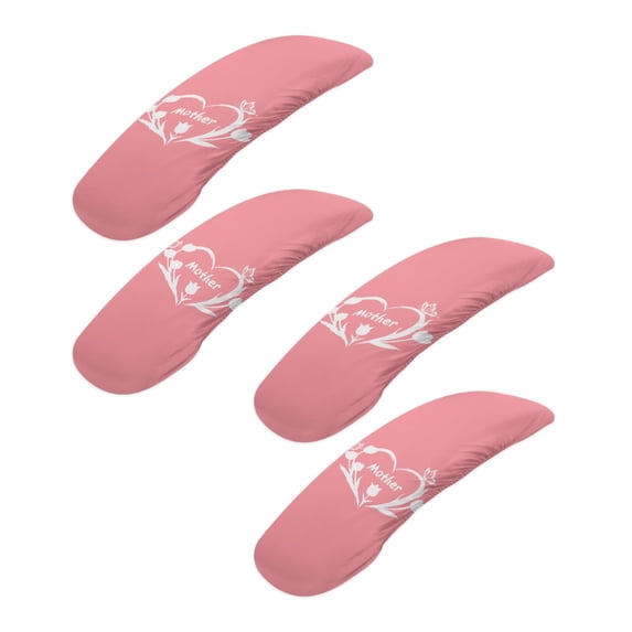 SCRAWLGOD Mother's Day 4 PCS Soft Office Chair Arm Slipcovers Stretchable Rotating Chair Arm Rest Cover Non-Slip Desk Chair Armrest Protector, Heart Butterfly Floral Pink