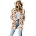 thumbnail image 1 of SCRAWLGOD Mushroom Women's Cardigans Lightweight Long Sleeve Tops for Women Workout Size XL Stretchable Womens Long Cardigan with Pockets Women Fall Outfits, 1 of 7