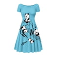 thumbnail image 1 of SCRAWLGOD Music Panda Dress for Women Summer Dresses Casual Dress with Sleeves Size 2XL Comfortable Swing Dresses for Women Knee Length Wide Neck Swing Dresses Midi for Vacations, 1 of 1