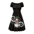 thumbnail image 1 of SCRAWLGOD Music Snowman Dress for Women Casual Summer Midi Length Dress with Sleeves Lightweight A Line High Waist Summer Dresses for Women Crewneck Size XS for Christmas, 1 of 1