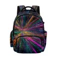 thumbnail image 1 of SCRAWLGOD Neon Light Trails Pattern Lightweight Backpack for Kids, Unisex Daypack for Travel Work Business Commute School, Laptop Storage Classic Modern Simple Design, 1 of 7
