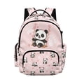 thumbnail image 1 of SCRAWLGOD Panda Cherry Blossom Paw Print Pink School Backpack for Boys Girls Backpack for Kids Teens Elementary Middle School 17 inch Portable Knapsack with Padded Strap, 1 of 7