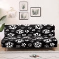 thumbnail image 1 of SCRAWLGOD Paw Print Sofa Cover Without Armrest Heavy Duty 1 Piece Futon Slipcover Anti Slip Washable Couch Cover 3 Seater, 1 of 9