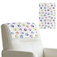 thumbnail image 1 of SCRAWLGOD Paw Star Spot White 1 Piece Sofa Headrest Protector PU Leather Headrest Cover for Recline Non Slip Chair Head Rest Covers for Living Room,Office Chair,17x27in, 1 of 7