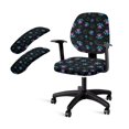 thumbnail image 1 of SCRAWLGOD Paws Black Breathable Computer Chair Slipcover with Arm Rest Slipcovers Non-Slip Rotating Chair Protector Stretchy Desk Chair Seat Cover, 4 Pieces, 1 of 7