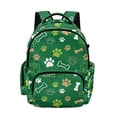 thumbnail image 1 of SCRAWLGOD Paws Bone Print Dark Green Unisex Backpack, Lightweight Laptop Bag for Work Business School Daily Commute, 17 Inch Knapsack for Girls Boys, 1 of 7
