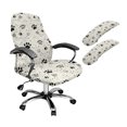 thumbnail image 1 of SCRAWLGOD Paws Spots Beige 3 Pcs Set Removable Office Chair Cover with Armrest Protector Stain Resistant Swivel Chair Slipcover Universal High Back Chair Covers, L, 1 of 7
