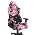 thumbnail image 1 of SCRAWLGOD Peach Blossom Stars Print Pink Black Print Gaming Chair Cover with Armrest Cover, Thick Computer Chair Protective with Stretchy Bottom Non Slip Gaming Rotating Chair Slipcover, 1 of 7