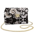 thumbnail image 1 of SCRAWLGOD Peony Floral Print White Black Crossbody Bags for Women Crossbody Purse PU Leather Handbags Shoulder Bag Cell Phone Purse with Chain Strap, 1 of 7