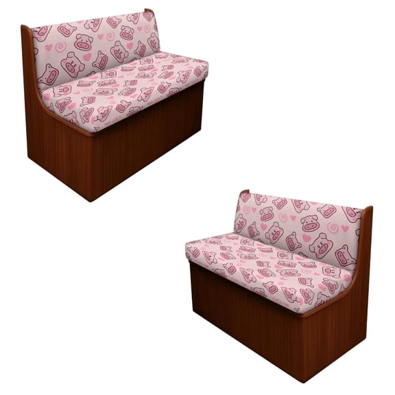SCRAWLGOD Pig Heart Print RV Dinette Cushions Covers Soft Breathable RV Couch Slipcover Stretch Universal RV Dinette Booth Cover