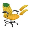 thumbnail image 1 of SCRAWLGOD Pineapple Print Yellow 3 PCS Stretchable Office Chair Cover with Arm Slipcovers Comfy Anti-Slip Gaming Chair Protector Crease Resistant Rotating Chair Covers, L, 1 of 7