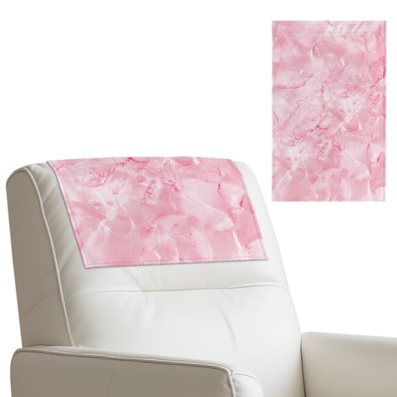 SCRAWLGOD Pink Marble Print 1 Piece Non Slip Headrest Protector PU Leather Recliner Headrest Cover Sofa Couch Chair Head Protector for Furniture Living Room,17x27in