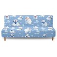 thumbnail image 1 of SCRAWLGOD Polar Bear Print White Blue Dustproof Futon Covers, Cozy Sofa Bed Slipcovers, Mattress Cover for Futon Sofa Bed, Armless Sofa Cover with Elastic Bottom for Pets, Dogs, 1 of 7