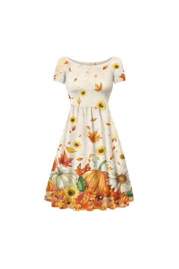 white christmas dresses Blue Floral Short Sleeve Midi Dress - Casual Dresses main image 0