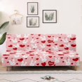 thumbnail image 1 of SCRAWLGOD Rabbit Love Heart Print Sofa Slipcover Without Armrest for Valentine's Day Stretch Soft Couch Slipcover Washable Non Slip Sofa Cover, 1 of 9