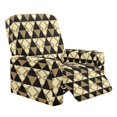 thumbnail image 1 of SCRAWLGOD Recliner Slipcovers, 4-Pieces Stretch Recliner Cover with Storage Pocket, Soft Reclining Chair Slipcover Anti Dust Furniture Protector for Pets, Abstract Geometric Black Beige, 1 of 7