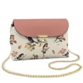 thumbnail image 1 of SCRAWLGOD Robin Leaf Print Beige Pink Crossbody Bags for Women Trendy PU Leather Shoulder Handbags Purses for Women with Detachable Chain Strap, 1 of 7
