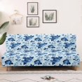 thumbnail image 1 of SCRAWLGOD Rose Floral Print Armless Sofa Cover Stretch 1 Piece Couch Slipcover Anti Wrinkle Leakproof Futon Couch Cover Washable for Living Room, 1 of 9