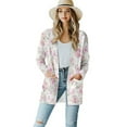 thumbnail image 1 of SCRAWLGOD Rose Long Comfy Cardigans for Women Loose Fit Sweatshirt Long Sleeve Womens Sweater Jacket with Pockets Size 2XL Washable Lounge Cardigans for Women School, 1 of 7