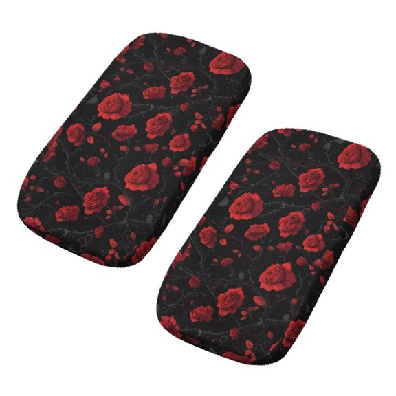 SCRAWLGOD Rose Print Office Chair Armrest Pads Non Slip Arm Rest Cover Cushion Replacement Universal Armrest Elbow Pillow for Elbows and Forearms Pressure Relief