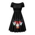 thumbnail image 1 of SCRAWLGOD Santa Claus Christmas Time Dress for Women with Short Sleeves Midi Dresses for Women Casual A Line Breathable Women's Dresses Casual with Wide Neck for Holidays Size XS, 1 of 7
