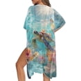 thumbnail image 1 of SCRAWLGOD Sea Turtle Floral Print Beach Cover Ups for Women Open Front Flowy Bathing Suit Cover Up Lightweight Quick Dry Swimsuit Coverup for Pool Party, 1 of 6