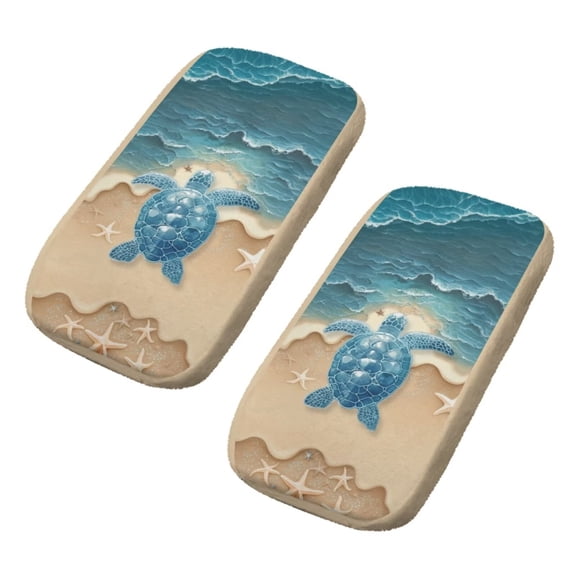 SCRAWLGOD Sea Turtle Starfish Print Office Chair Armrest Cushion Washable Replacement Office Chair Arm Rest Pads Comfortable Elbow Support Cushion for Computer