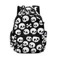 thumbnail image 1 of SCRAWLGOD Skull Bone Print White Black Large Backpack for Girls Boys 17 Inch College Bookbag with Adjustable Padded Straps Multi-Pocket Large Casual Daypack, 1 of 7