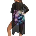 thumbnail image 1 of SCRAWLGOD Skull Floral Print Swimsuit Cover Up Loose Flowy Swimsuit Coverup Long Breathable Summer Beach Cover Up for Women, 1 of 6