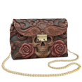 thumbnail image 1 of SCRAWLGOD Skull Rose Print Small Sling Bag Lightweight PU Leather Crossbody Bags for Women Trendy Scratch Resistant Crossbody Purse with Detachable Chain, 1 of 7
