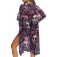 thumbnail image 1 of SCRAWLGOD Skull Rose Print Womens Swimsuit Cover Up Open Front Loose Swimsuit Coverup Soft Breathable Beach Cover Up for Pool Party, 1 of 6