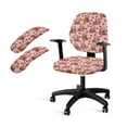 thumbnail image 1 of SCRAWLGOD Sloth Strawberry Heart Office Chair Covers with Arm Rest Slipcovers Easy to Install Rotating Chair Cover Scratch Resistant Swivel Chair Protector, Set of 4, 1 of 7