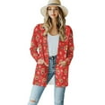 thumbnail image 1 of SCRAWLGOD Snowflakes Beef Women's Open Front Cardigan Lightweight Long Sleeve Dressy Cardigans for Women Party Size XL Comfy Cardigan for Women Loose Fit, 1 of 7