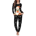 thumbnail image 1 of SCRAWLGOD Snowmen Women's Pajamas Long Sleeve Sleepwear Sets for Women Pjs Sets Shrit and Pants Crewneck Loungewear Sets Women Size L 2 Piece Pjs for Christmas, 1 of 6