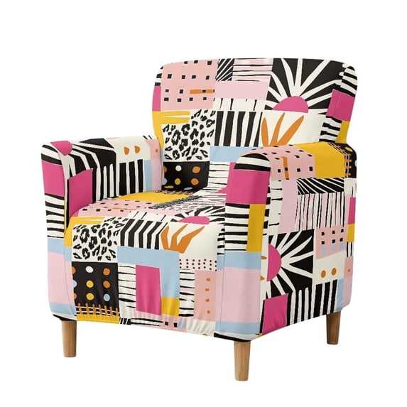 SCRAWLGOD Sofa Cover Protector Wear-Resistant Dog Couch Cover Universal Chair Sofa Slipcover for Living Room Decoration, Modern Abstract Sun Stripe