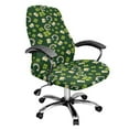 thumbnail image 1 of SCRAWLGOD St. Patrick's Day Breathable Office Chair Covers Easy to Install Stain Resistant Desk Rotating Chair Slipcovers Anti-Dust Chair Protector, Four Leaf Clover Beer Rainbow Green, L, 1 of 7