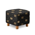 thumbnail image 1 of SCRAWLGOD St. Patrick's Day Four Leaf Clover Golden Black Footstool Cover, Breathable Foot Rest Sofa Protector Anti Slip Square Slipcover for Ottoman with Elastic Buttom for Home Decorate, 1 of 7