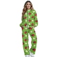 thumbnail image 1 of SCRAWLGOD St. Patrick's Day Ladybug Four Leaf Clover Daisy Spot Green Lounge Sets for Women Sweatsuit Turtleneck 2 Piece Outfits Sweatshirt Wide Leg Sweatpants Fashionable Tracksuit Matching Set, XS, 1 of 7