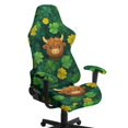 thumbnail image 1 of SCRAWLGOD St. Patrick's Day Shamrock Highland Cow Print Green Set of 4 Gaming Chair Covers Slipcovers, Stretchable Breathable Computer Reclining Gaming Chair Seat Cover with Armrest Covers, 1 of 7