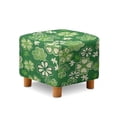 thumbnail image 1 of SCRAWLGOD St. Patrick's Day Shamrock Print Beige Green Square Ottoman Cover, Stretch Square Ottoman Covers Slipcover, Cover for Storage Stool, Footstool Protection for Living Room, 1 of 7