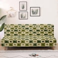 thumbnail image 1 of SCRAWLGOD St Patrick's Leaf Print Armless Couch Slipcover Soft Stretch Furniture Protector Checkerboard Print Washable Sofa Cover with Elastic Bottom for Pets, 1 of 9