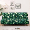 thumbnail image 1 of SCRAWLGOD St Patrick's Leaf Print Sofa Slipcover Armless Sofa Cover for Kids Stretch Non Slip Futon Cover Washable Easy Installation Couch Cover, 1 of 9
