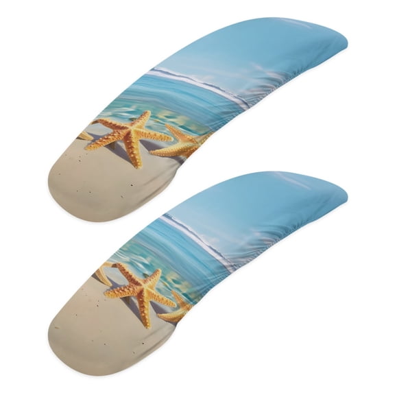 SCRAWLGOD Starfish Beach 2 Pcs Set Anti-Dust Office Chair Armrest Cover Cozy Chair Arm Covers Pads Easy to Remove Non-Slip Chair Slipcover for Desk Chairs Arm