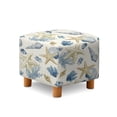 thumbnail image 1 of SCRAWLGOD Starfish Coral Seashell Print Beige Ottoman Cover Square - Stretch Square Ottoman Cover -Soft Footstool Protector Covers - Foot Stool Covers Rectangular with Elastic Bottom, 1 of 7