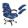 thumbnail image 1 of SCRAWLGOD Starry Sky 3 Pieces Set Computer Chair Cover with Arm Rest Covers Easy to Remove Desk Chair Seat Protector Breathable Rotating Chair Slipcover, S, 1 of 7