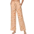 thumbnail image 1 of SCRAWLGOD Stars Print Orange Women's Palazzo Trousers Pants High Waisted Casual Long Pants Comfortable Stretchy Wide Leg Slacks with Side Pockets, XL, 1 of 7