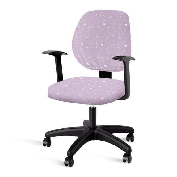 SCRAWLGOD Stars Spots Violet Dustproof Seat Covers for Office Chairs Stain Resistant Universal High Back Chair Slipcover Anti-Dust Protective Desk Chair Cover, 2 PCS